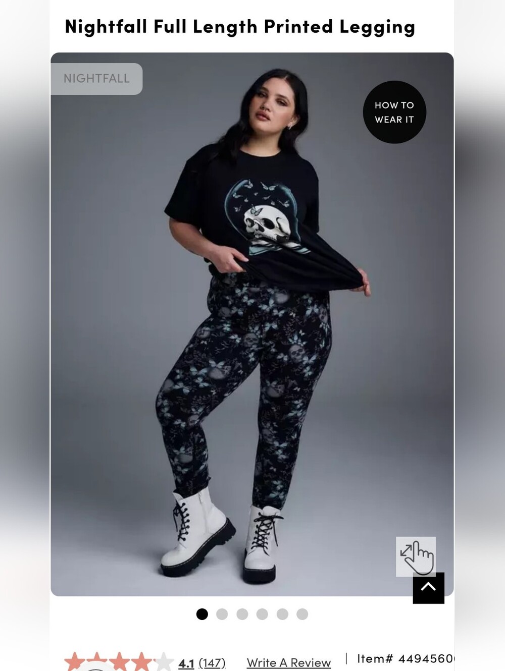 torrid Nightfall Black Floral Full-Length Legging